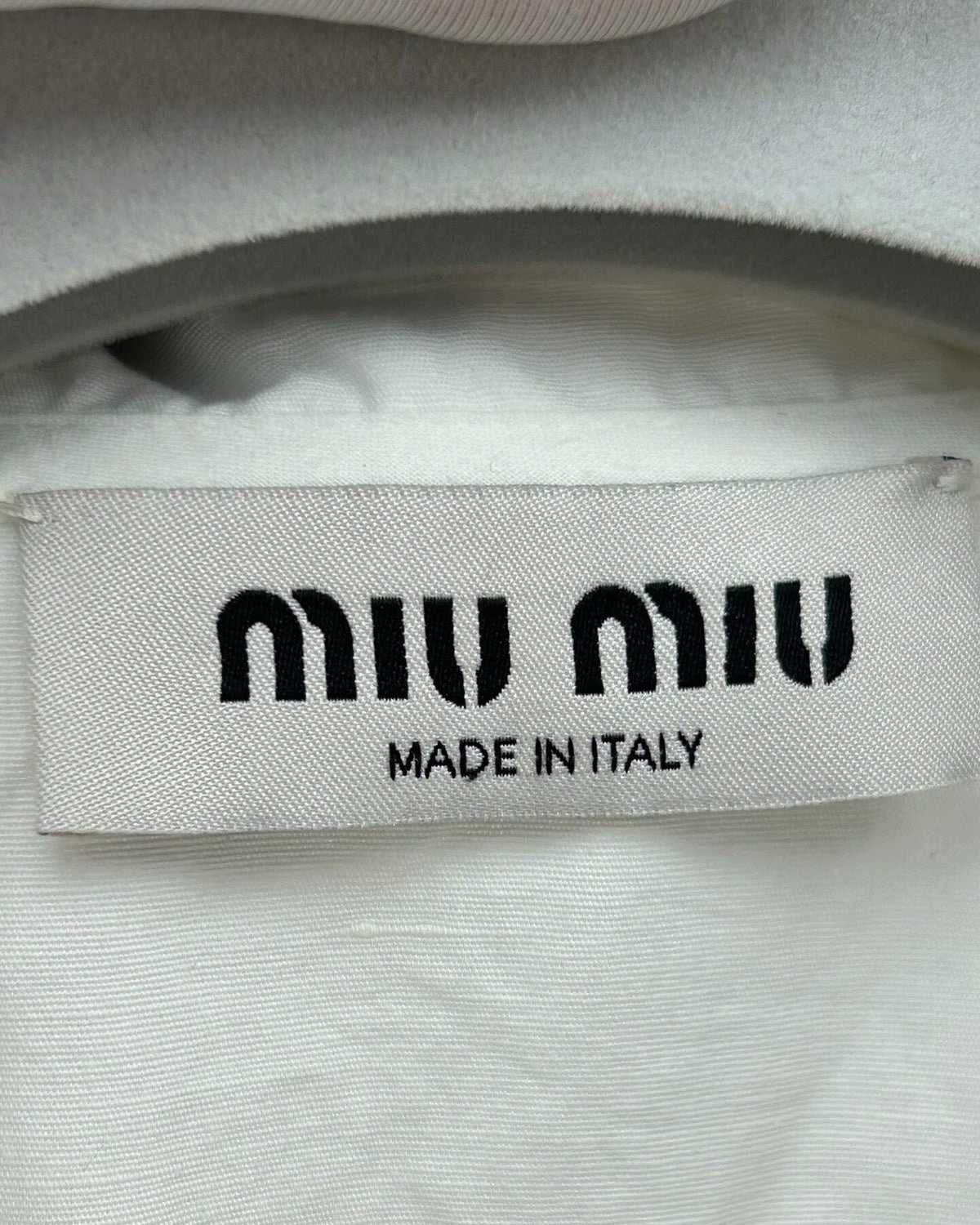Miu Miu Poplin Short-Sleeve Shirt White IT 42