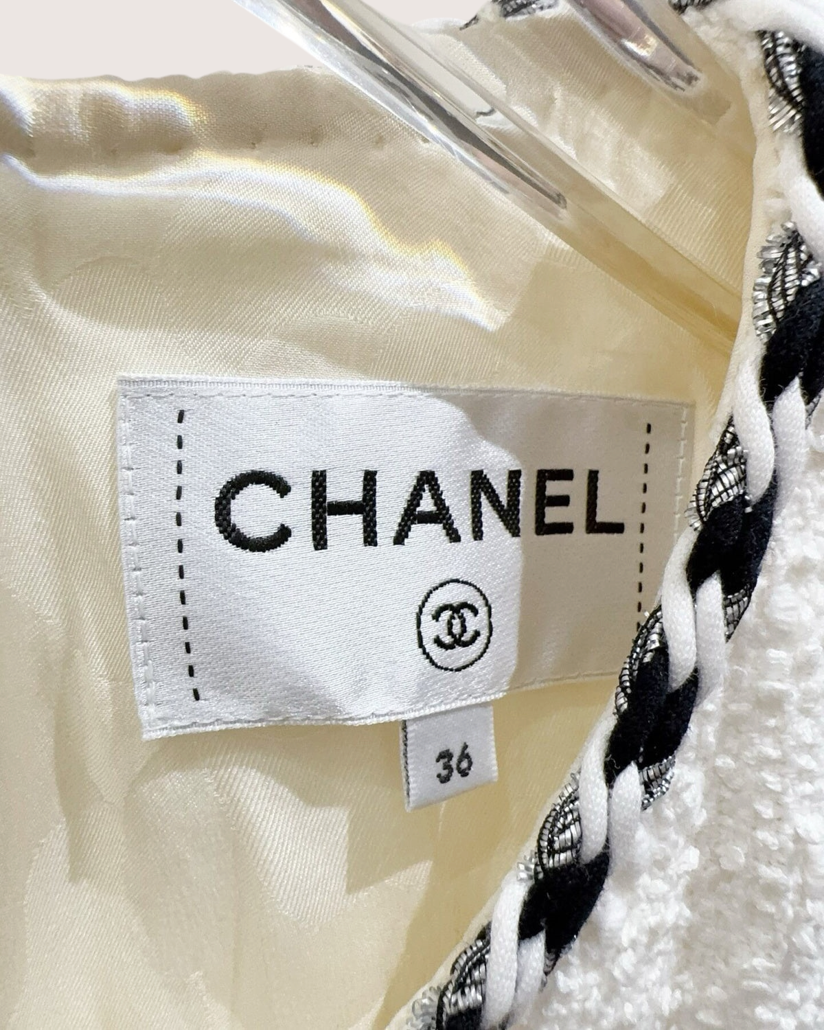 Chanel 21S Four-Pocket Tweed Mini Dress White, Black FR 36