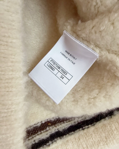Chanel 25N Coco Neige Cashmere Ski Cardigan Beige/Ecru, Brown FR 34