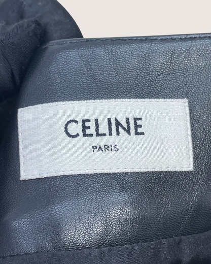 Celine Leather Mini Skirt Black FR 34