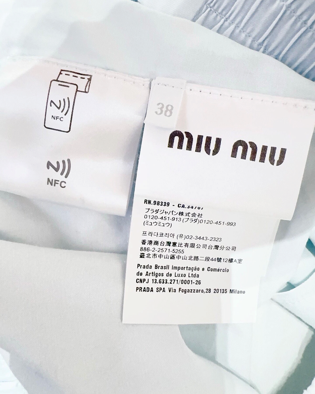 Miu Miu Logo-Patch Denim Blouson Jacket Blue IT 38