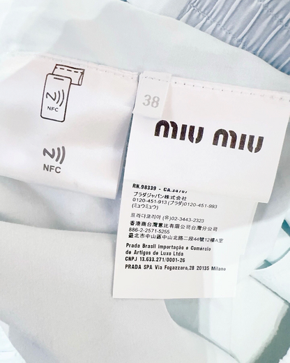 Miu Miu Logo-Patch Denim Blouson Jacket Blue IT 38