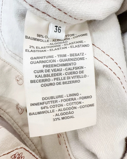 Hermès Printed Denim Jacket Beige/Ecru, Brown FR 36