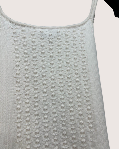 Chanel 25S Crystal CC Camisole Top White
