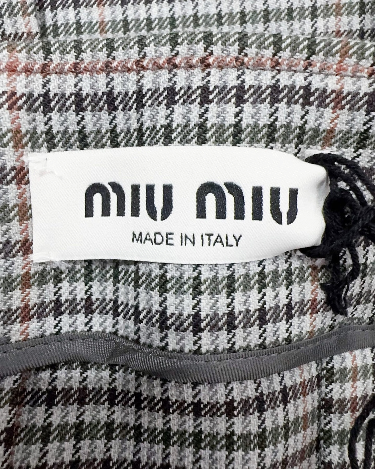 Miu Miu Wool Plaid Mini Skirt Grey, Black, Multicolor FR 42