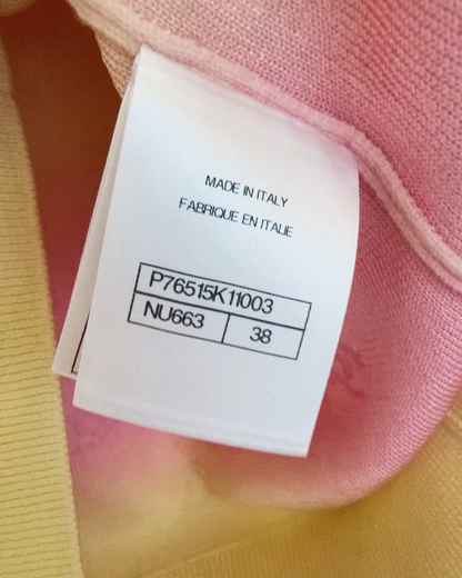 Chanel 24C Cashmere Gradient CC Sweater Pink, Yellow FR 38