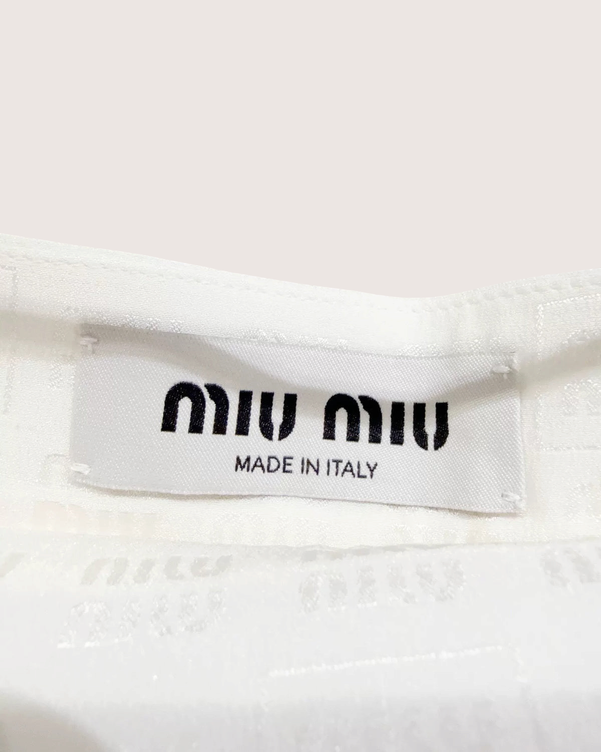 Miu Miu Logo Pleated Mini Skirt White FR 40