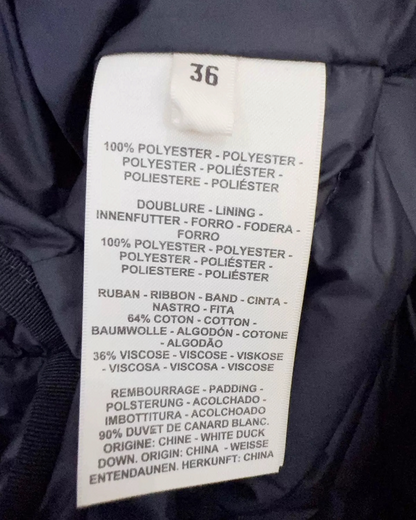 Hermès Quilted Down Jacket Black FR 36