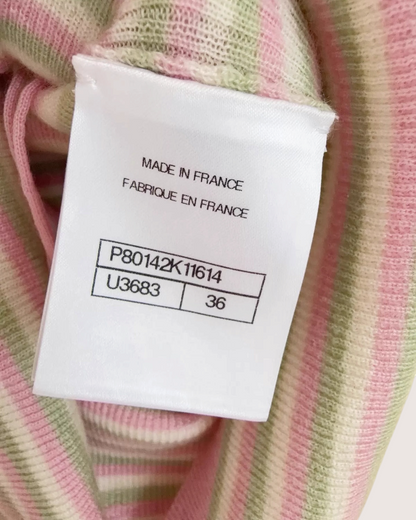 Chanel 25B Striped Cashmere Mid-Length Dress - view 5