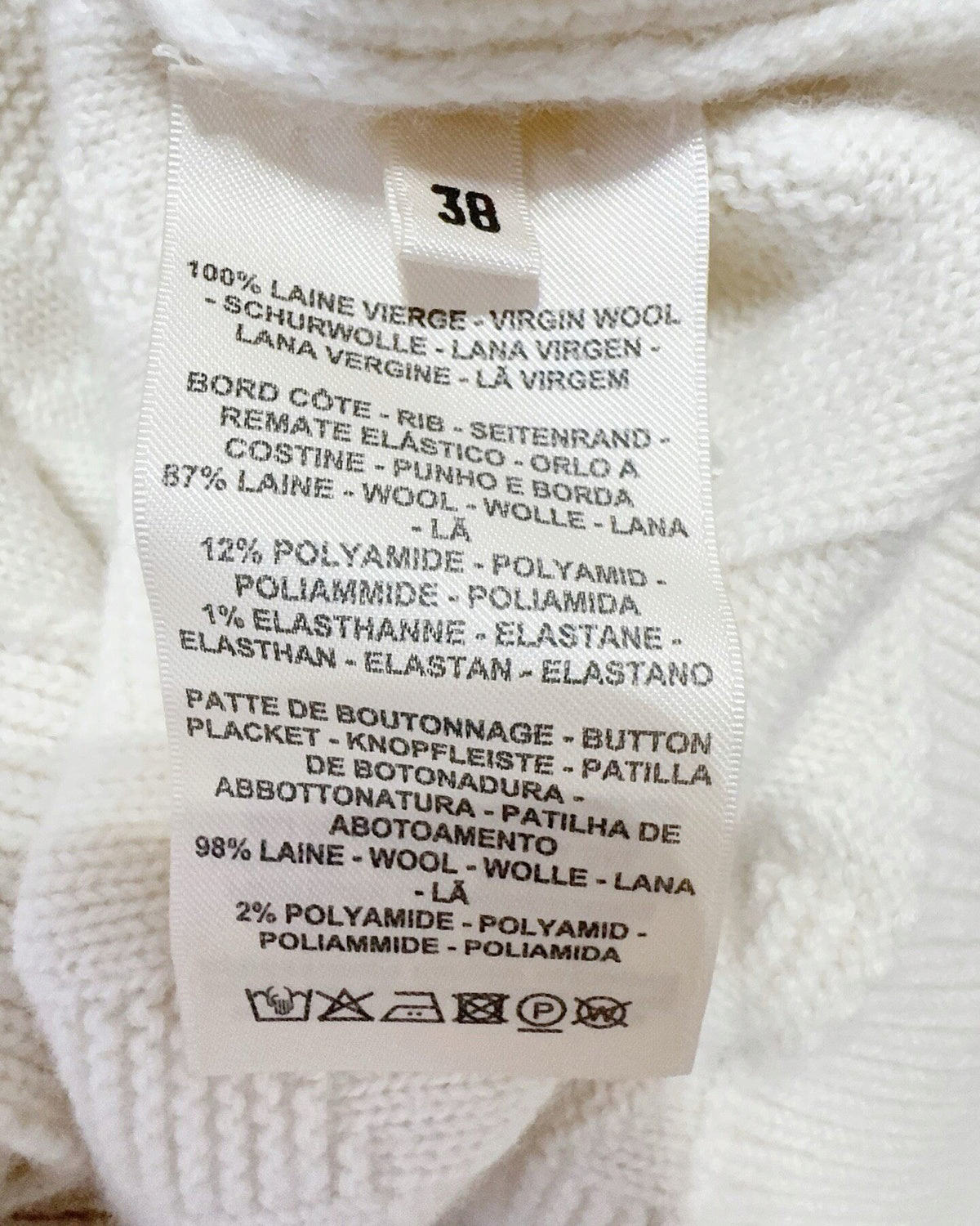 Hermès Wool Monogram Cardigan Beige/Ecru FR 38