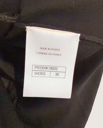 Chanel 26P CC-Strap Mesh Mid-Length Dress Black FR 36