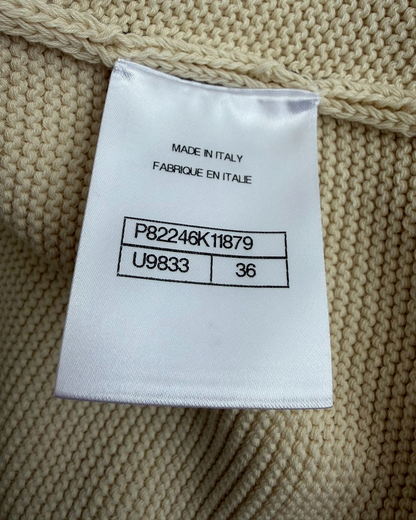 Chanel 26S Knit Cardigan Beige/Ecru, Black FR 36