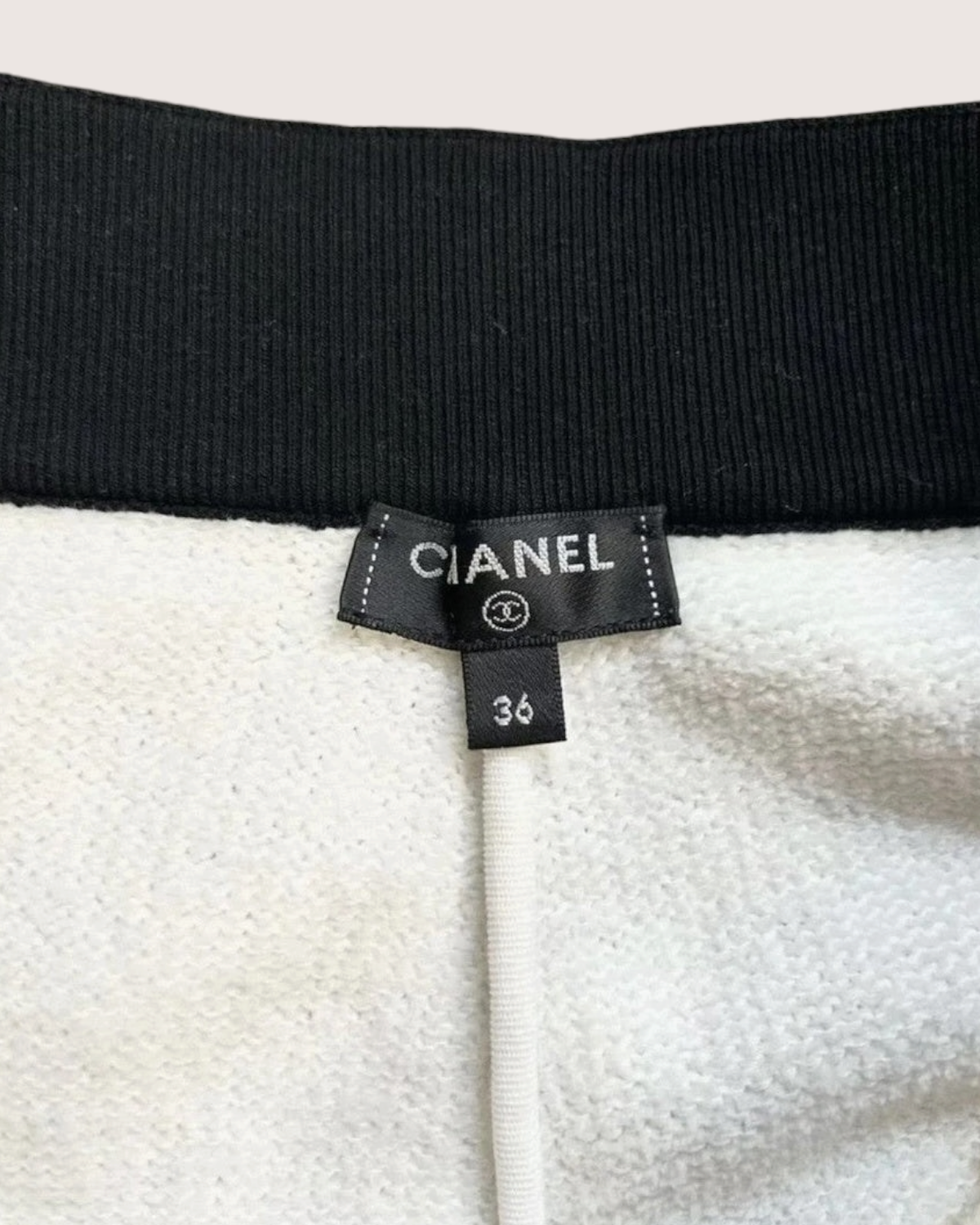 Chanel 19C Contrast-Trim Trousers White, Black FR 36