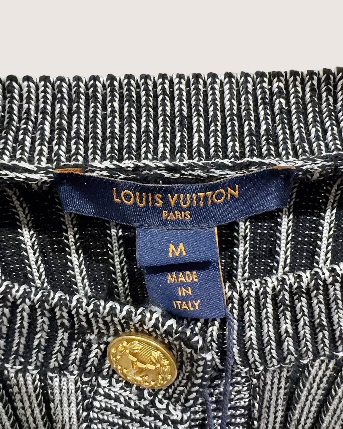 Louis Vuitton Wool Cropped Ribbed Flared-Cuff Cardigan Grey, Black FR 38