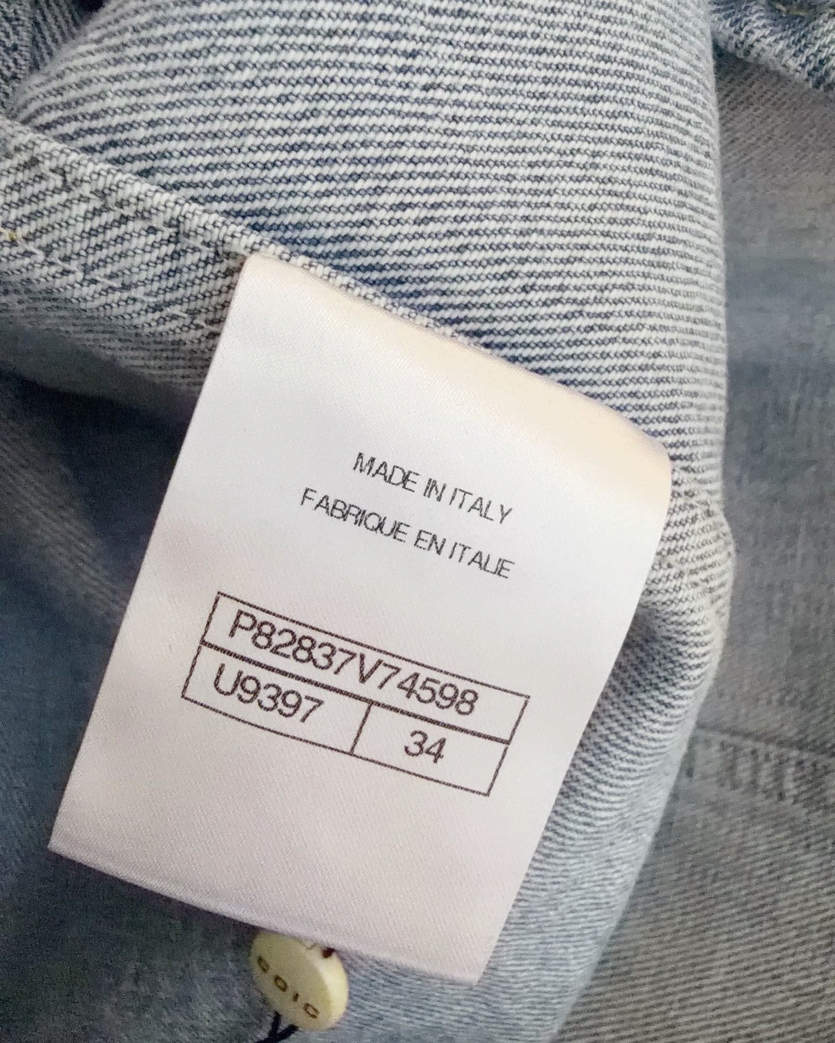 Chanel 26B Denim Shirt Blue FR 34
