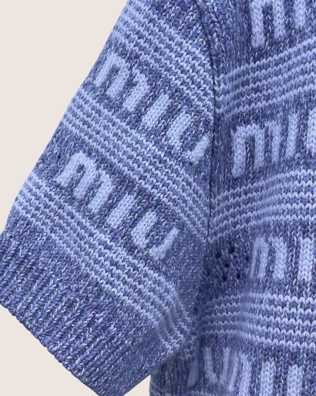 Miu Miu Wool Short-Sleeve Sweater Purple, White IT 40