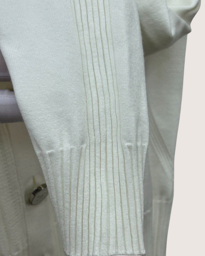 Chanel 24B Openwork Panelled Cardigan White FR 38