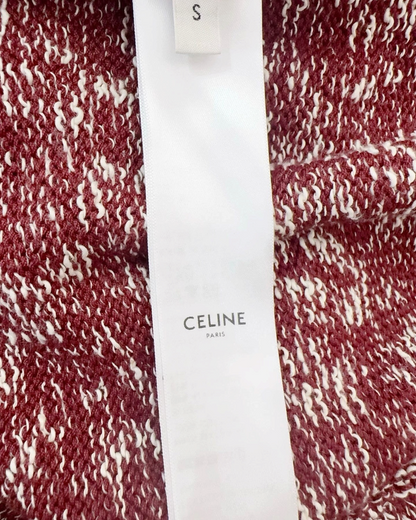 Celine Striped-Sleeve Sweater Burgundy, Beige/Ecru, Multicolor FR 36