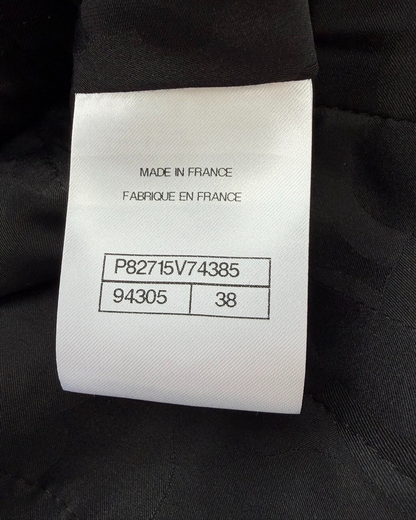 Chanel 26A Tweed Fringe-Trim Jacket Black, Green, Multicolor FR 38