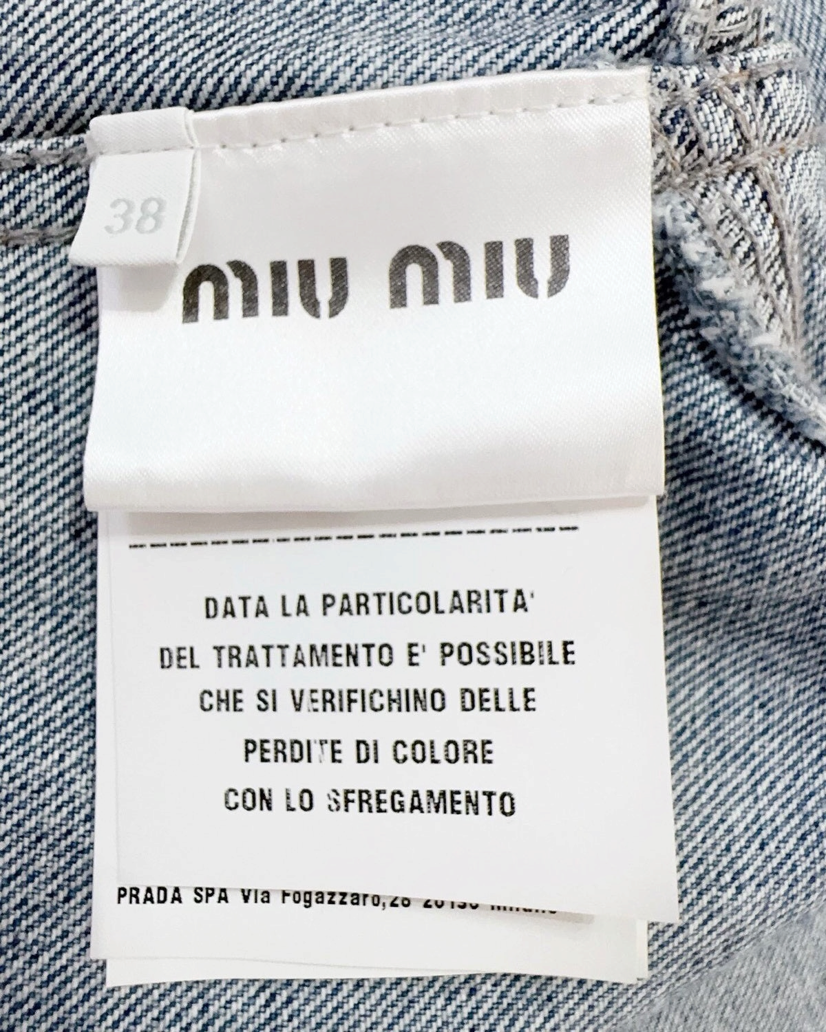 Miu Miu Cropped Denim Jacket Blue IT 38