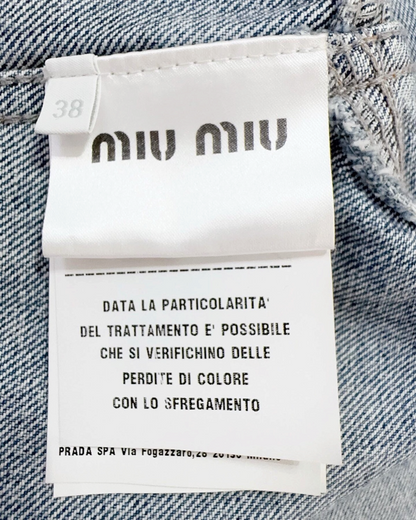 Miu Miu Cropped Denim Jacket Blue IT 38