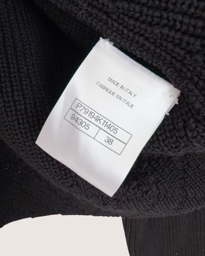 Chanel 25P Openwork Cardigan Black FR 38