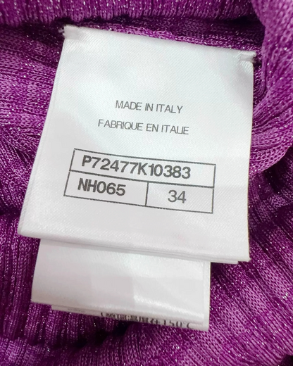 Chanel 22P Ribbed Maxi Dress Purple FR 34