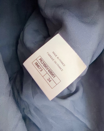 Chanel 20P Tweed Stand-Collar Jacket Blue, Black, Multicolor FR 34