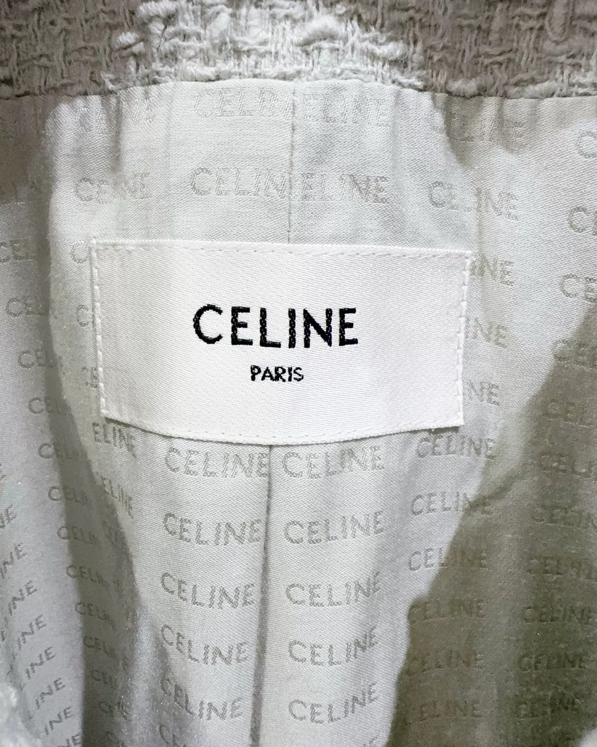 Celine Cropped Tweed Jacket Grey FR 38