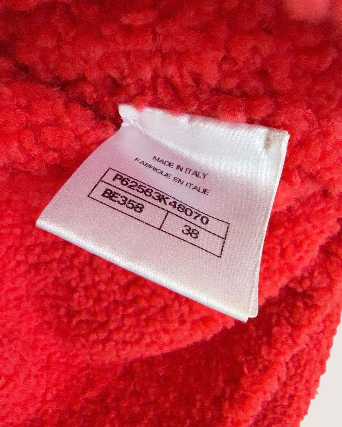 Chanel 19K Wool CC Logo Sweater Red, Black, White FR 38