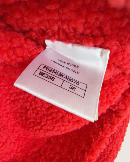 Chanel 19K Wool CC Logo Sweater Red, Black, White FR 38