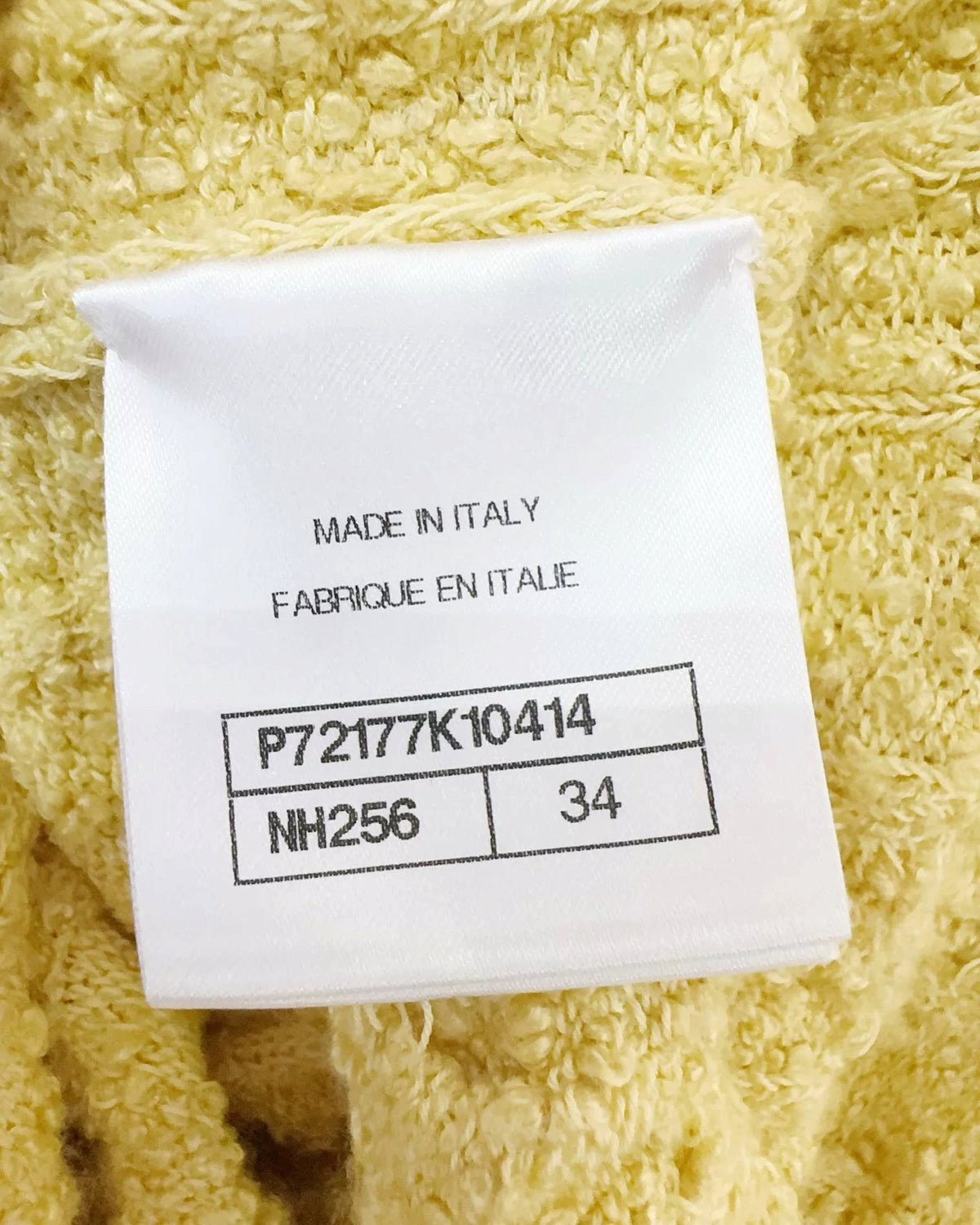 Chanel 22P Bouclé Cardigan Yellow, White FR 34