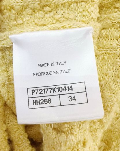 Chanel 22P Bouclé Cardigan Yellow, White FR 34