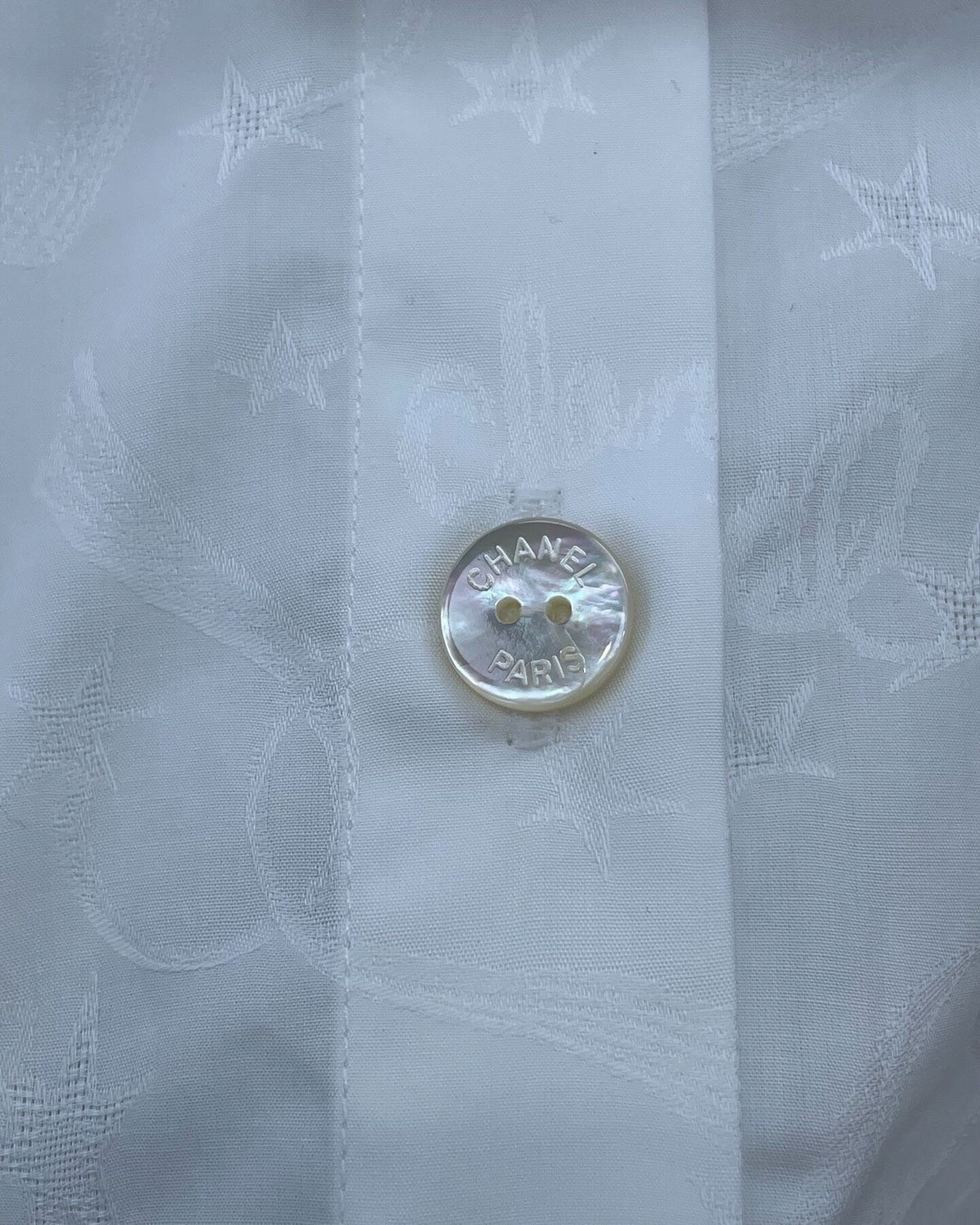 Chanel 24C Signature Star Longline Shirt White FR 34