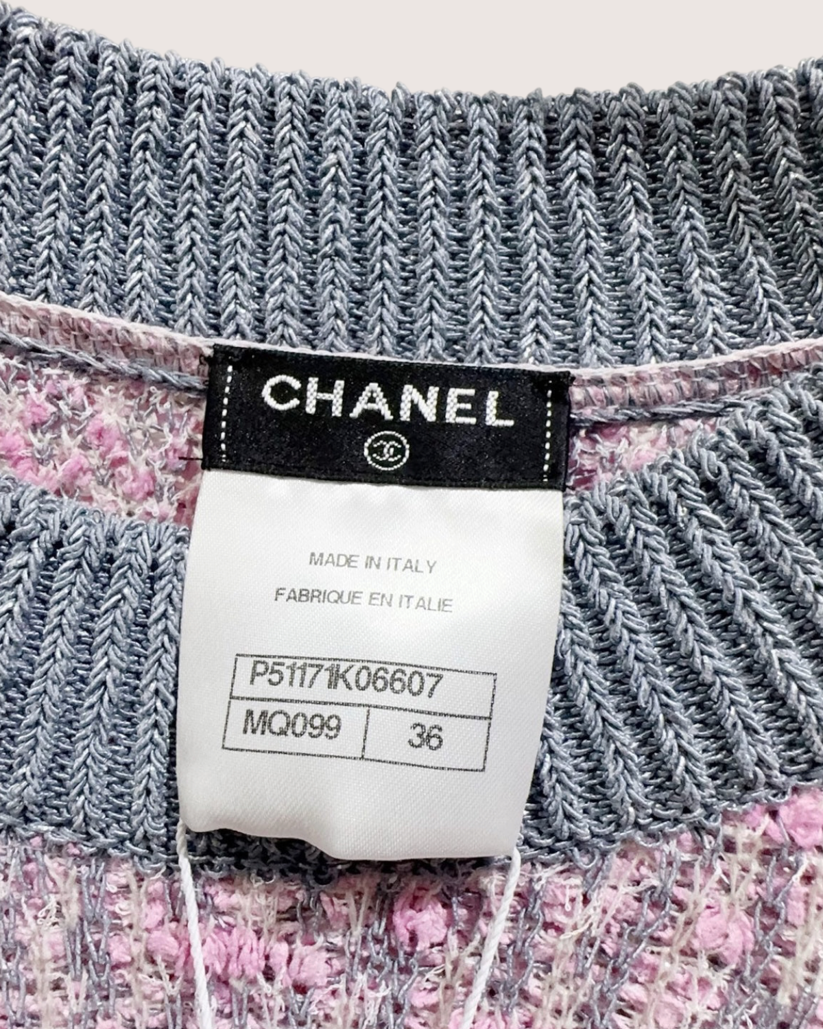 Chanel Bouclé Sweater Pink, Blue, Multicolor FR 36
