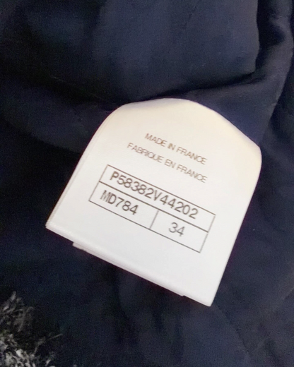 Chanel 18P Tweed Jacket Navy, White FR 34