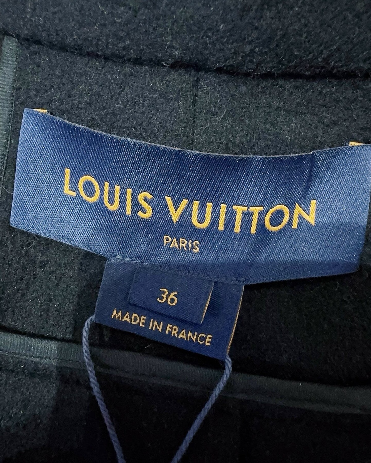 Louis Vuitton Wool Cape Coat Navy FR 36