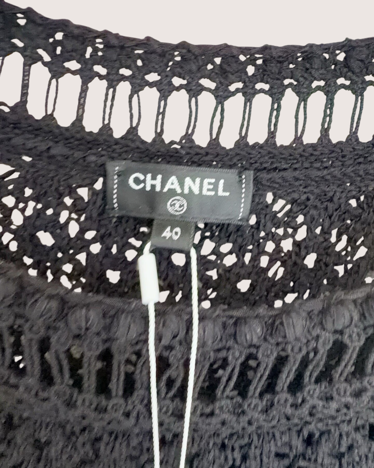 Chanel 20P Camellia Openwork Maxi Dress Black FR 40