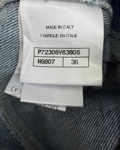 Chanel 22P Denim Wide-Leg Jeans Blue, Multicolor FR 36