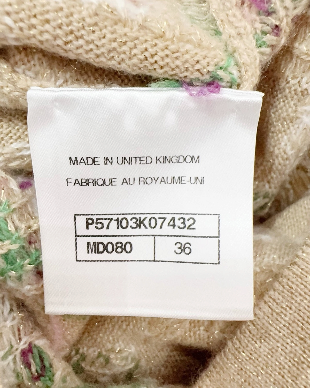 Chanel Floral Pocket Dress Beige/Ecru, Pink, Green, Multicolor FR 36