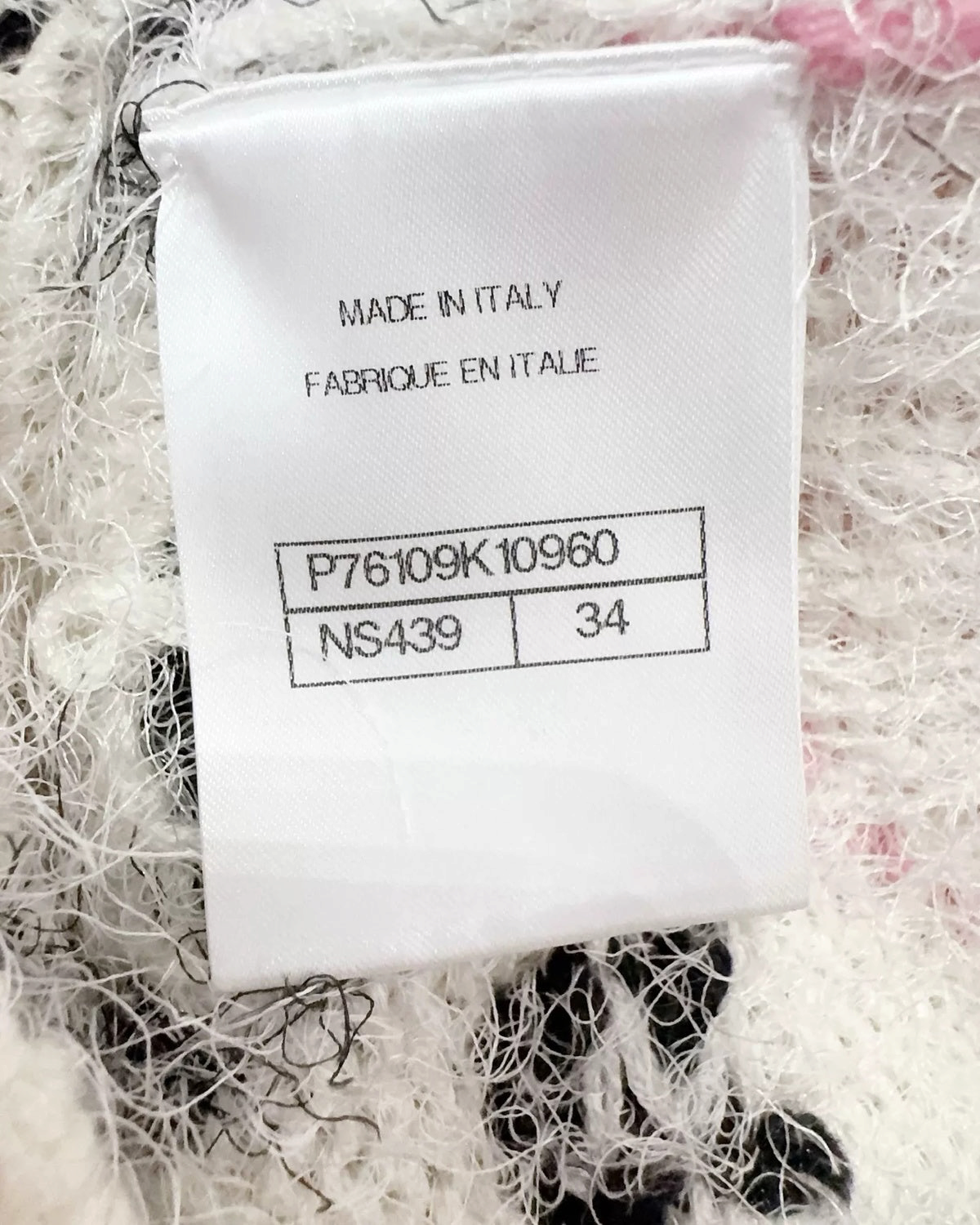 Chanel 23K Cashmere Floral Vest White, Black, Pink, Multicolor FR 34