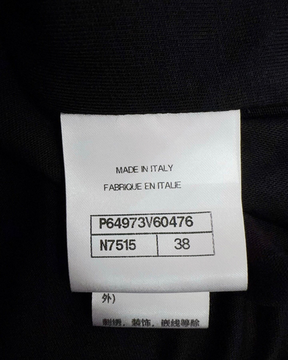 Chanel 20K Crystal Logo Tweed Vest Black, White FR 38