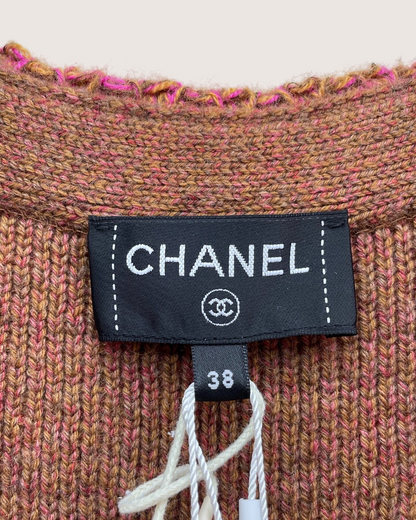 Chanel 24K Wool Bouclé Vest Pink, Brown FR 38