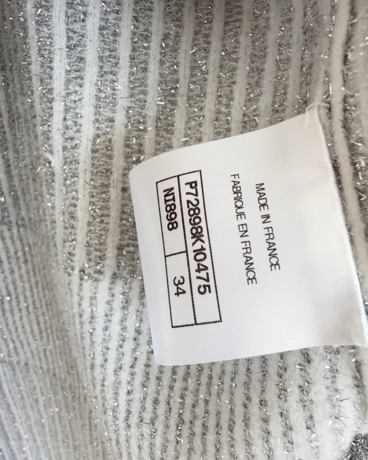 Chanel 22A CC Tie-Front Top Silver, Grey FR 34