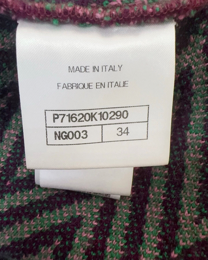 Chanel 21K Cashmere CC Chevron Turtleneck Mini Dress Purple, Pink FR 34