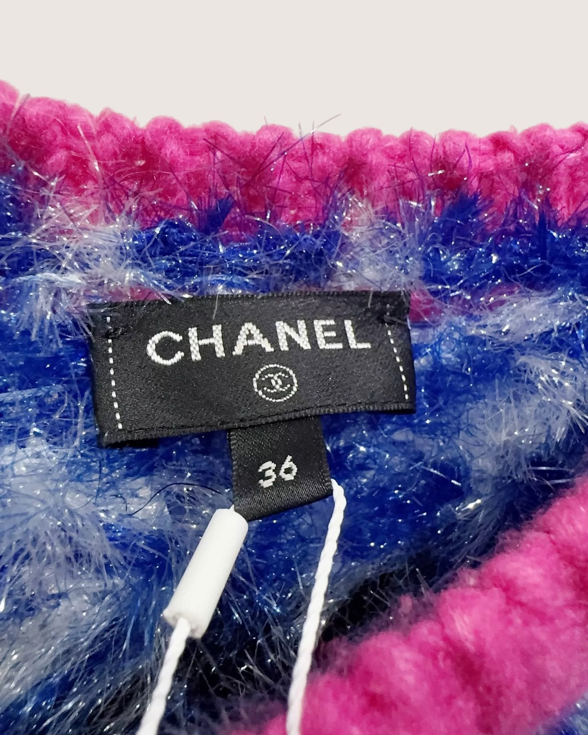 Chanel 21K Cashmere Fringe Sweater Pink, Blue, Multicolor FR 36