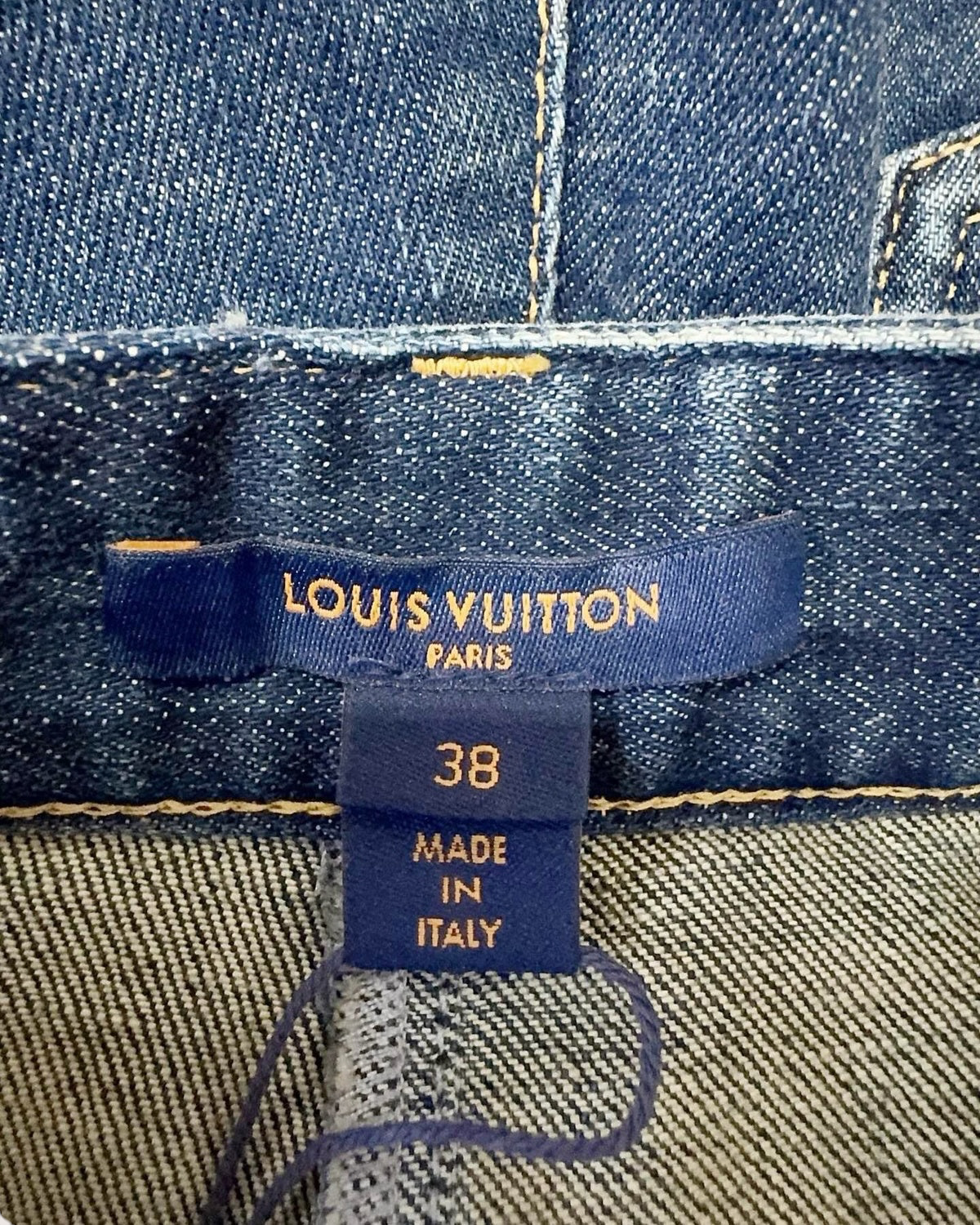 Louis Vuitton Logo-Embossed Denim Shorts Blue FR 38