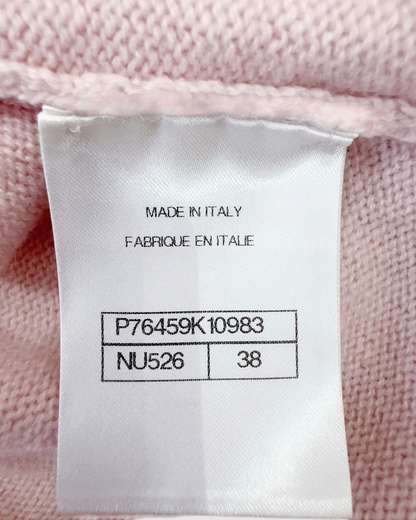 Chanel 24C Cashmere Colorblock Sequin CC Sweater Pink, Green FR 38