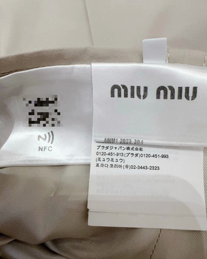 Miu Miu Belted Mini Skirt Beige/Ecru FR 36