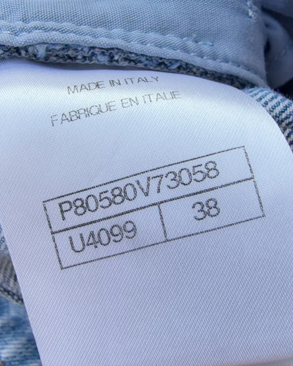 Chanel 25K Bow Denim Straight Jeans Blue FR 38